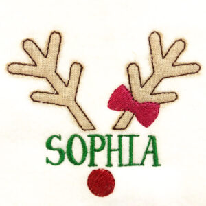 Simple boy and girl appliqué reindeer faces perfect for personalization