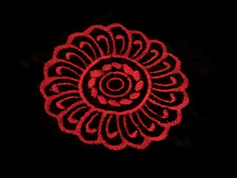 machine embroidery on velvet