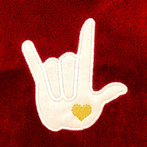 I love you in sign language appliqué design