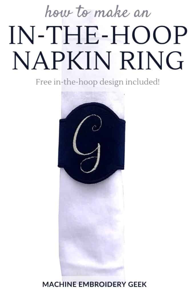 how to make an in-the-hoop napkin ring