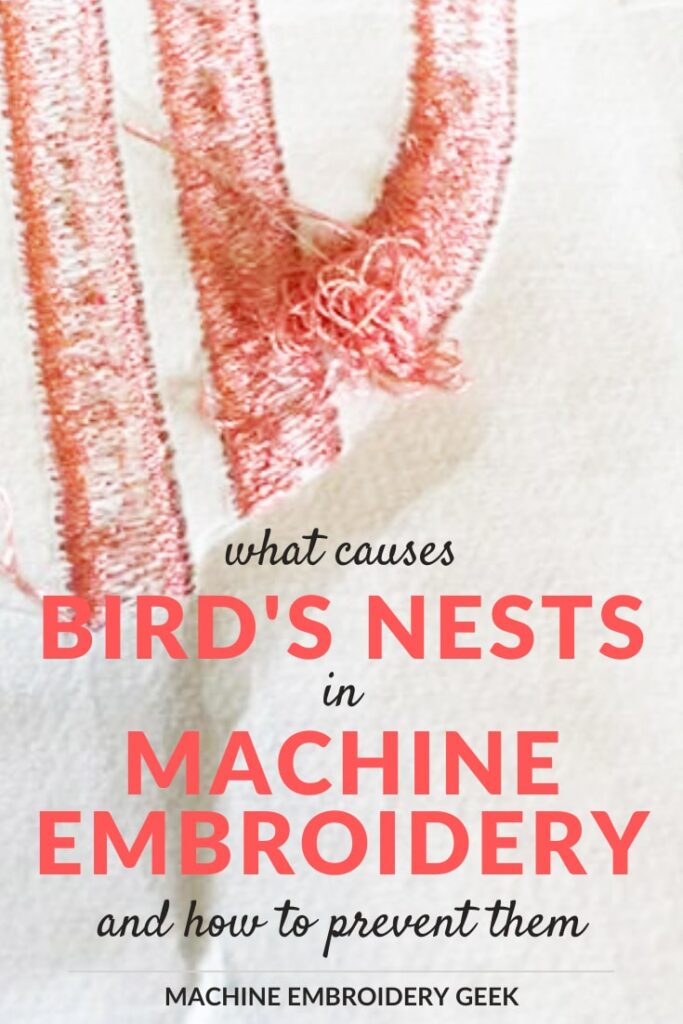 how to prevent bird nesting underneath embroidery