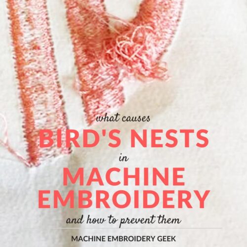 how to prevent bird nesting underneath embroidery