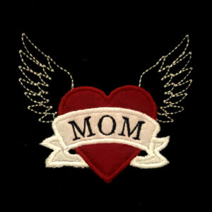 Heart with wings appliqué design you can personalize