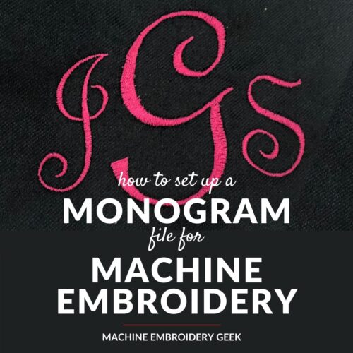 how to set up a monogram for machine embroidery