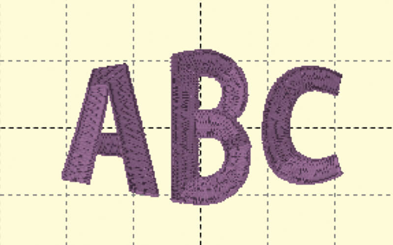 modified letters for monogram in Embrilliance