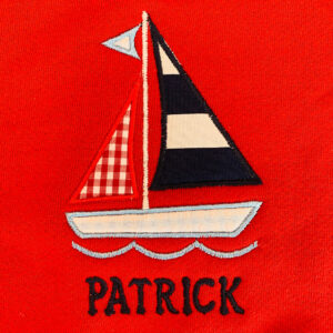 Sweet sailboat appliqué design
