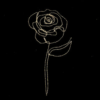 single line rose sketch machine embroidery design