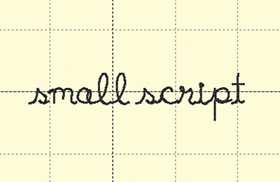 small script font