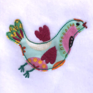 A funky bird raw edge appliqué design