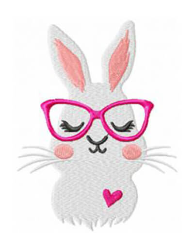 Brainy bunny free machine embroidery design