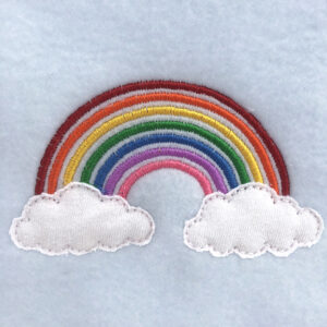 Rainbow with clouds appliqué design