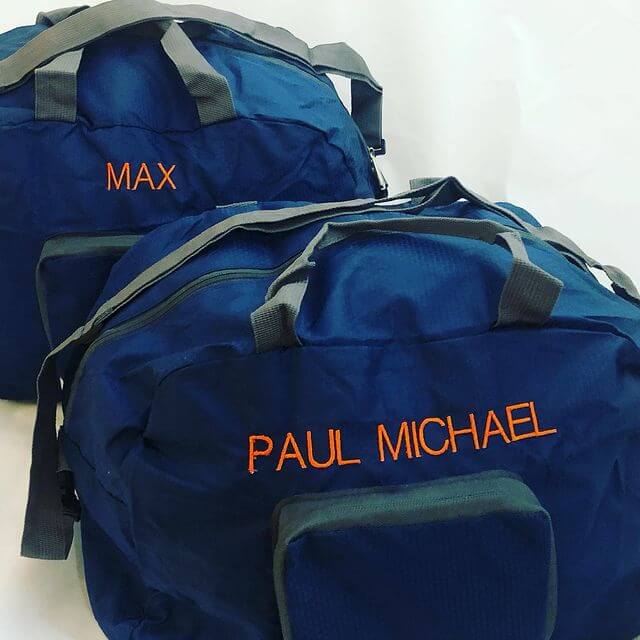 personalized duffel bags