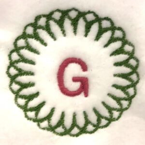 Floral geometric wreath with single initial