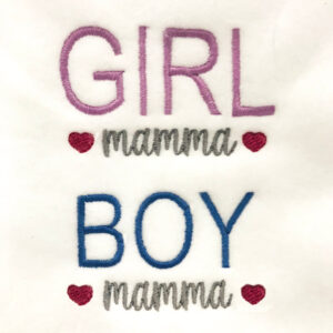 Girl mamma and Boy mamma embroidery design