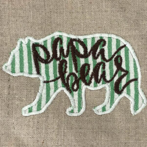 Papa bear machine appliqué design
