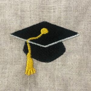 Graduation cap machine embroidery design