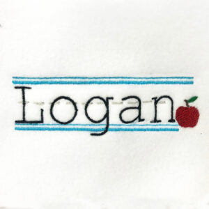 Lined notebook paper with apple to personalize