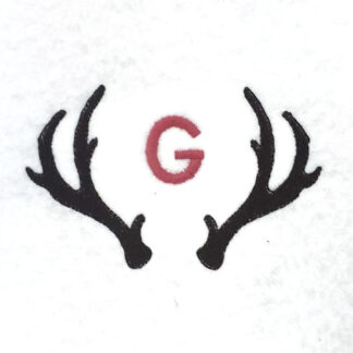 antler with single initial monogram