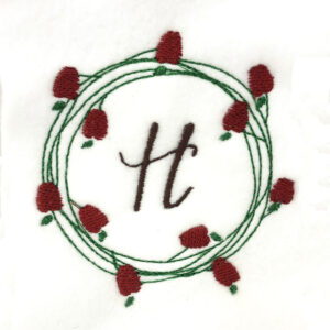 apple wreath embroidery design