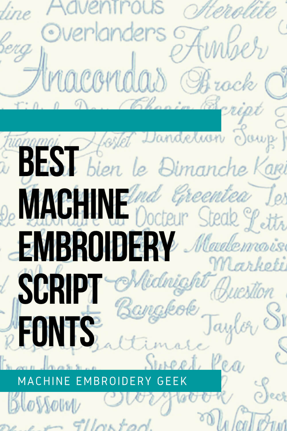 best machine embroidery script fonts