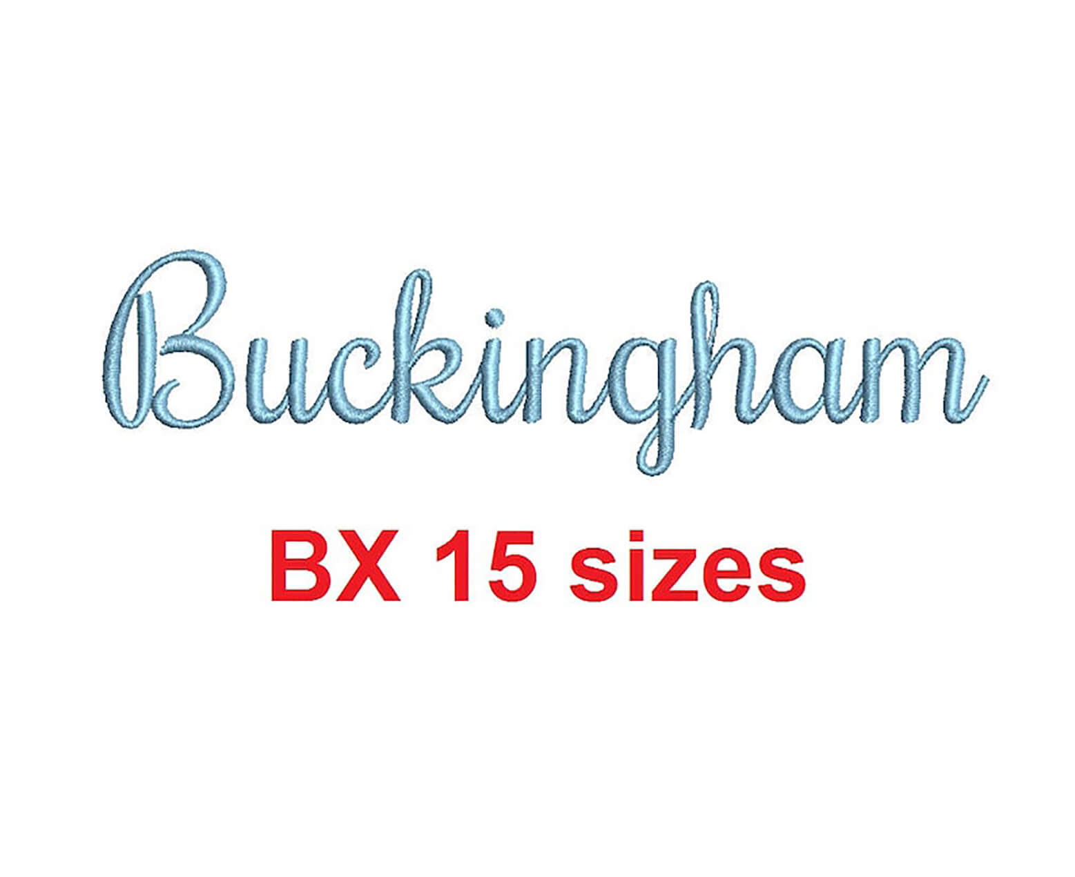 Buckingham script font for machine embroidery
