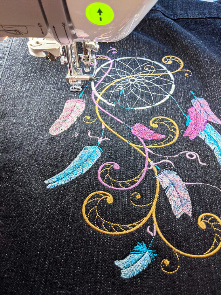 Machine embroidery on denim Machine Embroidery Geek