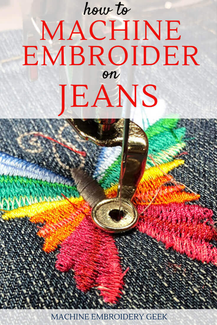 how to machine embroider on jeans