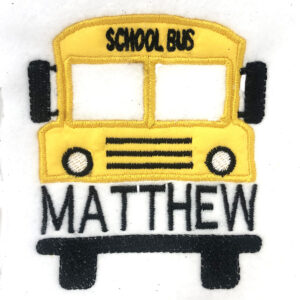 school bus appliqué to personalize