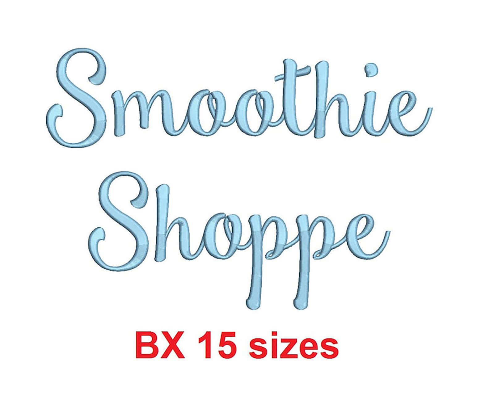 Smoothie shop embroidery font
