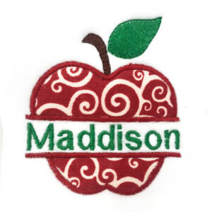 Split apple appliqué design