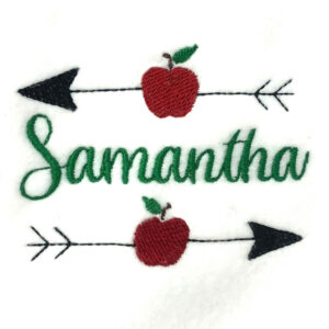 Two arrows through apples perfect for personalization