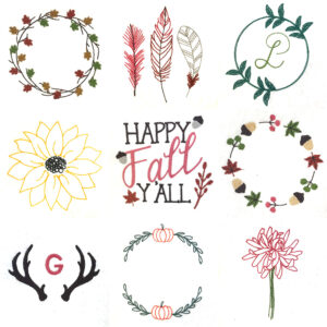 fall embroidery designs