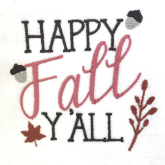happy fall y'all embroidery design