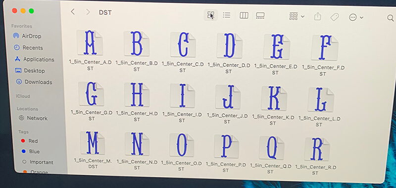 Purchased font set 