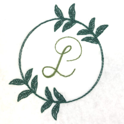 simple vine wreath embroidery design
