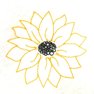 Sunflower sketch embroidery design