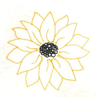 sunflower sketch machine embroidery design