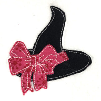 witch hat with bow raw edge applique