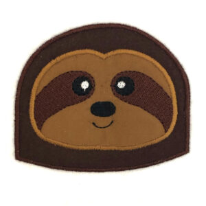 Cute sloth face machine applique design in four sizes!