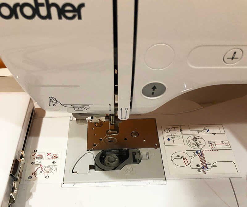 bobbin installed in embroidery machine