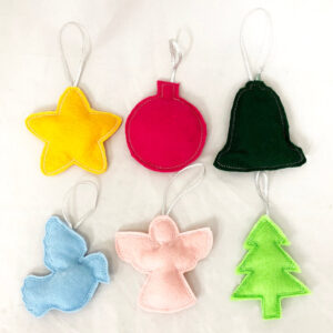 In-the-hoop ornament stuffies – Christmas silhouettes