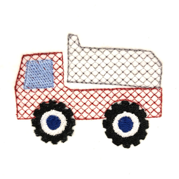 dump truck embroidery design