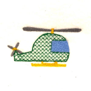 Helicopter with light fill embroidery design