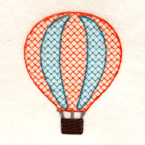 Hot air balloon embroidery design