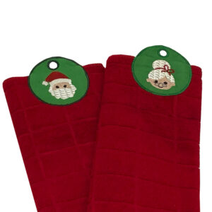 In-the-hoop Santa and Mrs. Claus towel topper