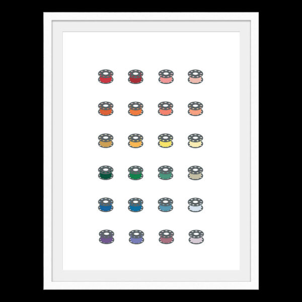 Rainbow of bobbins  - digital print