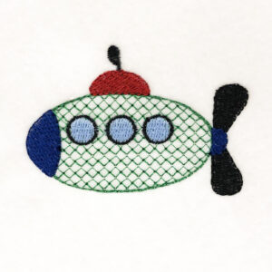 Submarine embroidery design with light fill