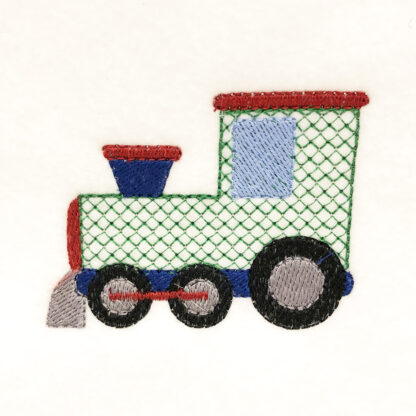 train with light fill embroidery design