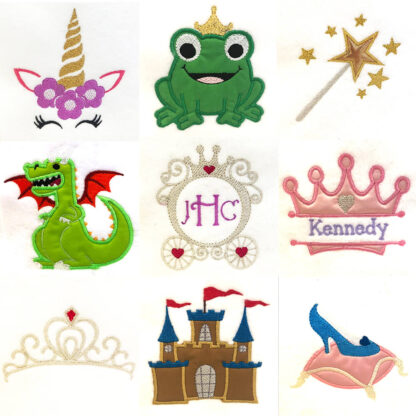 fairy tale appliqué and embroidery design set
