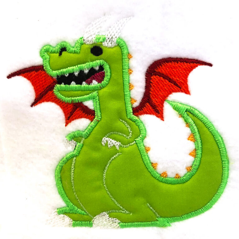 Dragon appliqué design Machine Embroidery Geek